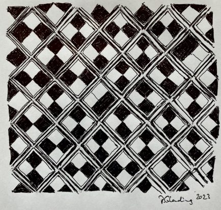 Figure 3: Sketch by the author inspired by a Kuba textile